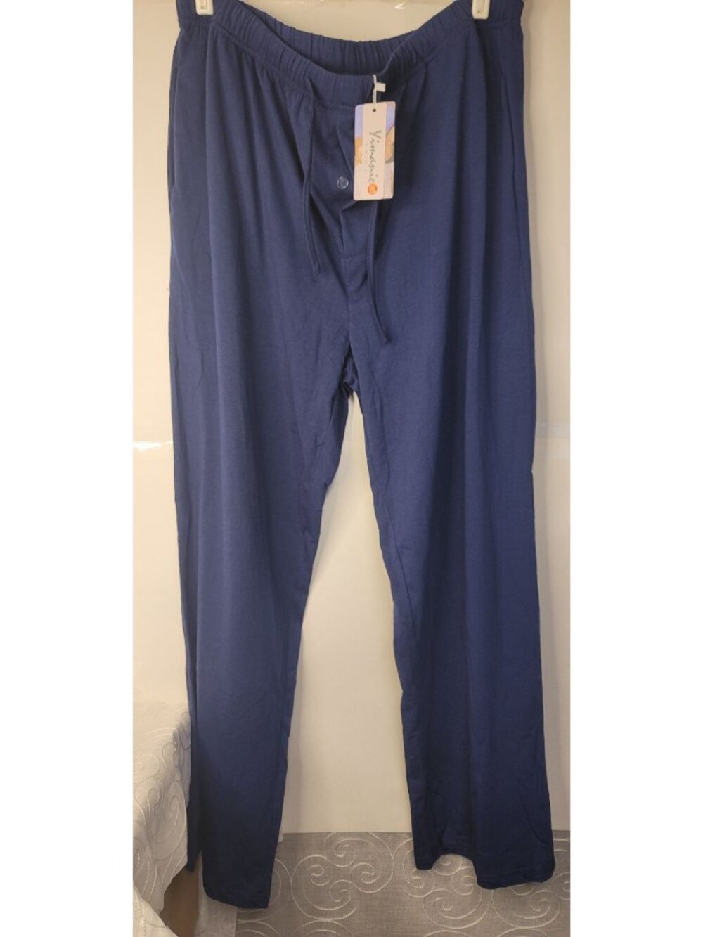 Yimanie Mens Lounge Pants XXL Navy Cotton Blend Comfort Casual Leisure Everyday